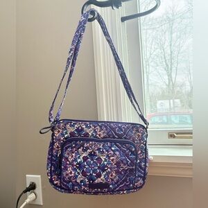 Vera Bradley Purple Floral Quilted Crossbody Bag Adjustable Strap